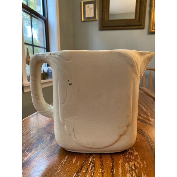 American Bisque Pottery Pitcher With Strawberry Design 6.5" Tall X 8" Wide Vinta - Picture 3 of 7